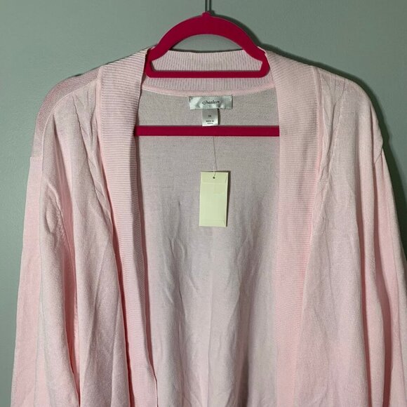NEW CJ Banks pink elbow sleeve open front lightweight stretch cardigan sweater - Picture 4 of 10